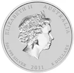 5 Unzen Silbermünze Australien Lunar II Hase 2011