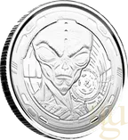 1/2 Unze Silbermünze Afrika Ghana Alien 2022