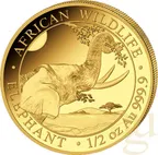 1/2 Unze Goldmünze Somalia Elefant 2023
