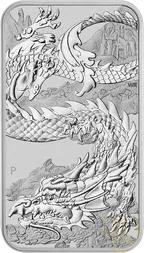 1 Unze Silbermünze Perth Mint Rectangular Dragon 2023