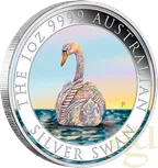1 Unze Silbermünze Australien Schwan 2023 - coloriert
