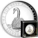 5 Unzen Silbermünze Australien Schwan 2023 - High Relief - polierte Platte