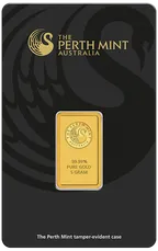 5 Gramm Goldbarren Perth Mint - Känguru