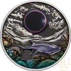 2 Unzen Silbermünze Australien Ningaloo Eclipse 2023 - Antik Finish coloriert