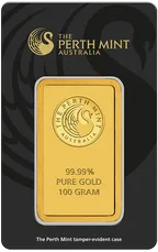 100 Gramm Goldbarren Perth Mint - Känguru