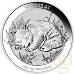 1 Unze Silbermünze Australien Wombat 2023