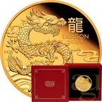 1 Unze Goldmünze Australien Lunar III Drache 2024 - polierte Platte