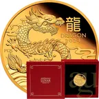 1/4 Unze Goldmünze Australien Lunar III Drache 2024 - polierte Platte