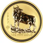 1/10 Unze Goldmünze Australien Lunar I Ochse 1997