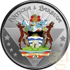 1 Unze Silbermünze EC8 Antigua & Barbuda - Coat of Arms 2022 - coloriert