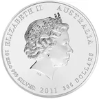 10 Kilogramm Silbermünze Australien Lunar II Hase 2011