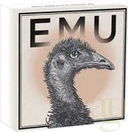 1 Unze Silbermünze Australien Emu 2023 - coloriert