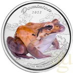 1 Unze Silbermünze EC8 Dominica - Mountain Chicken 2022 - coloriert