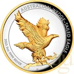 5 Unzen Silbermünze Australien Wedge Tailed Eagle 2023 teilvergoldet - polierte Platte
