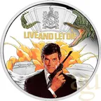 1 Unze Silbermünze Tuvalu James Bond 007 - Live and Let Die - coloriert - proof 2023
