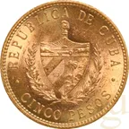 5 Pesos Goldmünze Kuba