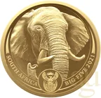 1 Unze Goldmünze Südafrika Big Five Elefant 2021 proof