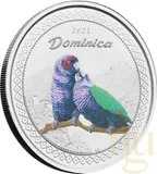 1 Unze Silbermünze EC8 Dominica - Parrots 2021 - coloriert
