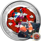 1 Unze Silbermünze Fiji Koi Fish 2023 - coloriert