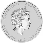 1 Kilogramm Silbermünze Australien Lunar II Drache 2012