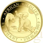 1/10 Unze Goldmünze Somalia Elefant 2024