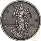 1 Unze Silbermünze Gibraltar Lady Justice 2023 - Antik Finish