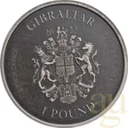 1 Unze Silbermünze Gibraltar Lady Justice 2023 - Antik Finish