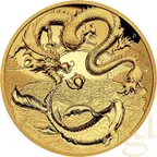 1 Unze Goldmünze Australien Drache & Koi 2023 - High Relief - polierte Platte
