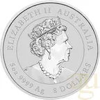 5 Unzen Silbermünze Australien Lunar III Hase 2023 - coloriert