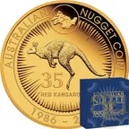 2 Unzen Goldmünze Australien Nugget/Känguru 35th Anniversary 2021 proof