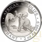 2 Unzen Silbermünze Somalia Elefant 2024