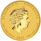10 Unzen Goldmünze Australien Lunar II Schlange 2013