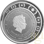 1 Unze Silbermünze Afrika Ghana Unicorn 2023 - coloriert