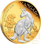 2 Unzen Silbermünze Australien Känguru 2023 teilvergoldet