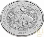 1 Unze Platinmünze Tudor Beasts Seymour Unicorn 2024
