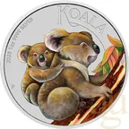 1 Unze Silbermünze Australien Koala 2023 coloriert - Coincard