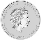 1 Unze Silbermünze Australien Lunar II Pferd 2014