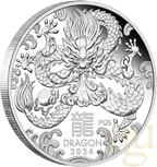 Silbermünze Australien Lunar III Drache 2024 - polierte Platte - Three Coin Set