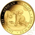 1/2 Unze Goldmünze Somalia Elefant 2024