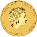 1/2 Unze Goldmünze Australien Lunar II Schlange 2013