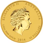 1/4 Unze Goldmünze Australien Lunar II Pferd 2014