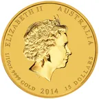 1/10 Unze Goldmünze Australien Lunar II Pferd 2014