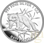 1 Unze Silbermünze Republic of Tschad - Red Panda 2023