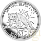 1 Unze Silbermünze Republic of Tschad - Red Panda 2023