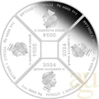 4x 1 Unze Silbermünze Australien Lunar III Drache 2024 Quadrant Four-Coin-Set coloriert - Proof