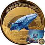 1 Unze Goldmünze EC8 St. Vincent & The Grenadines - Humpback Whale 2023 - coloriert