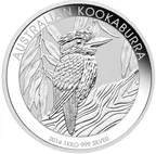1 Kilogramm Silbermünze Australien Kookaburra 2014