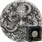 2 Unzen Silbermünze Australien Lunar III Drache 2024 - Antik Finish