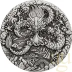 2 Unzen Silbermünze Australien Lunar III Drache 2024 - Antik Finish