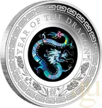 1 Unze Silbermünze Australien Lunar III Opal Drache 2024 - polierte platte